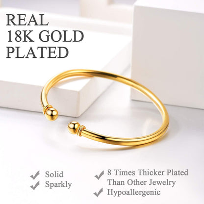 U7 Offener Armreif 18K vergoldet 925 Silber für Frauen