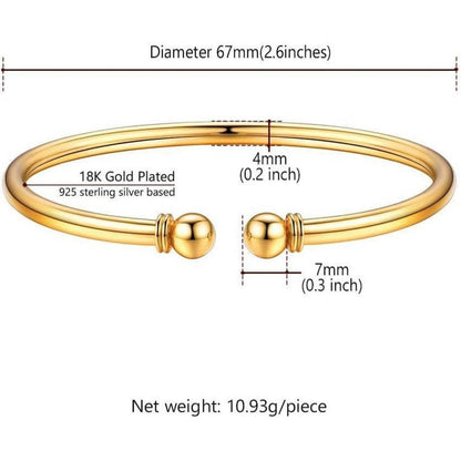 U7 Offener Armreif 18K vergoldet 925 Silber für Frauen