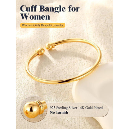 U7 Offener Armreif 18K vergoldet 925 Silber für Frauen