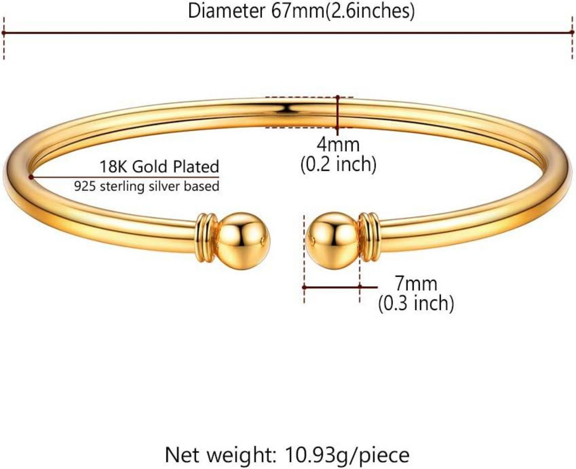 U7 Damen Offener Armreif 18k vergoldet 925 Silber Accessoire