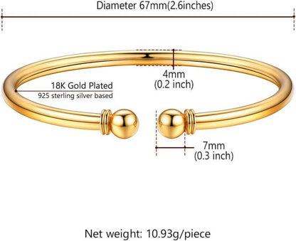 U7 Damen Offener Armreif 18k vergoldet 925 Silber Accessoire
