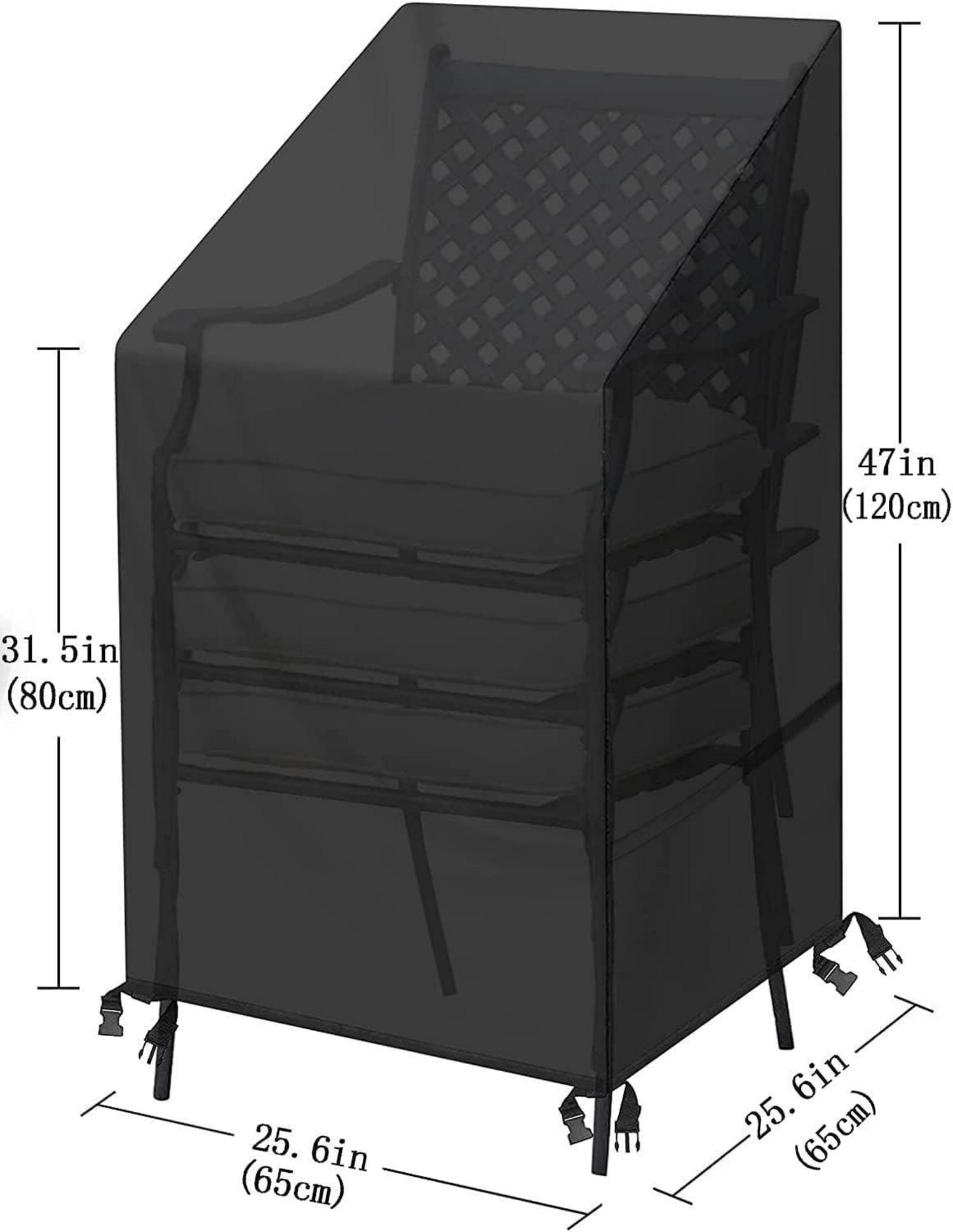 2er Pack Gartenstuhl Abdeckung 420D Oxford Wasserdicht 65x65x80/120cm