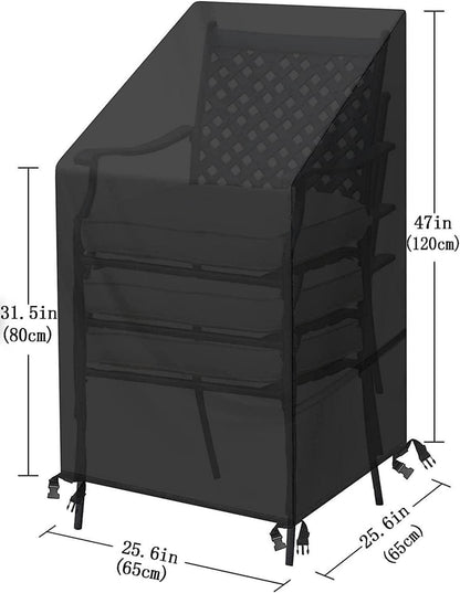 2er Pack Gartenstuhl Abdeckung 420D Oxford Wasserdicht 65x65x80/120cm