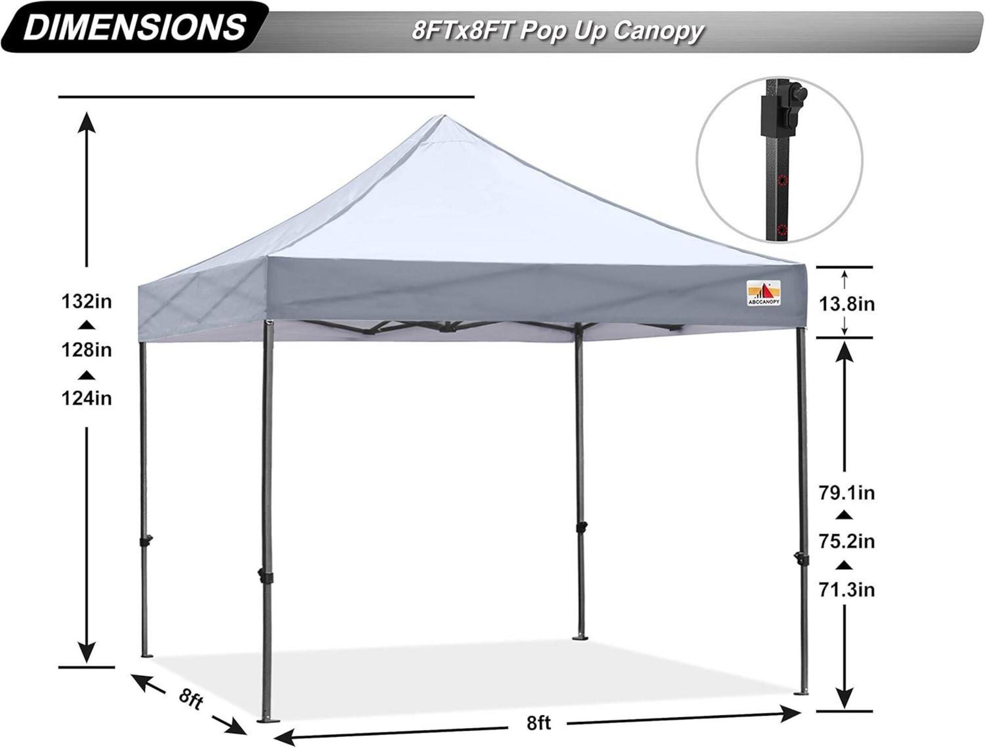 ABCCANOPY Pavillon Flatpavillon Pop-up Gartenzelt Festzelt mit Radtasche