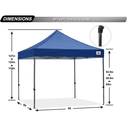 Pop-Up Pavillon 2,5x2,5m wasserdicht Marineblau mit Rollentasche