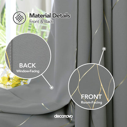 Verdunkelungsvorhänge Blickdicht Thermovorhang 138x117 Hellgrau 2er