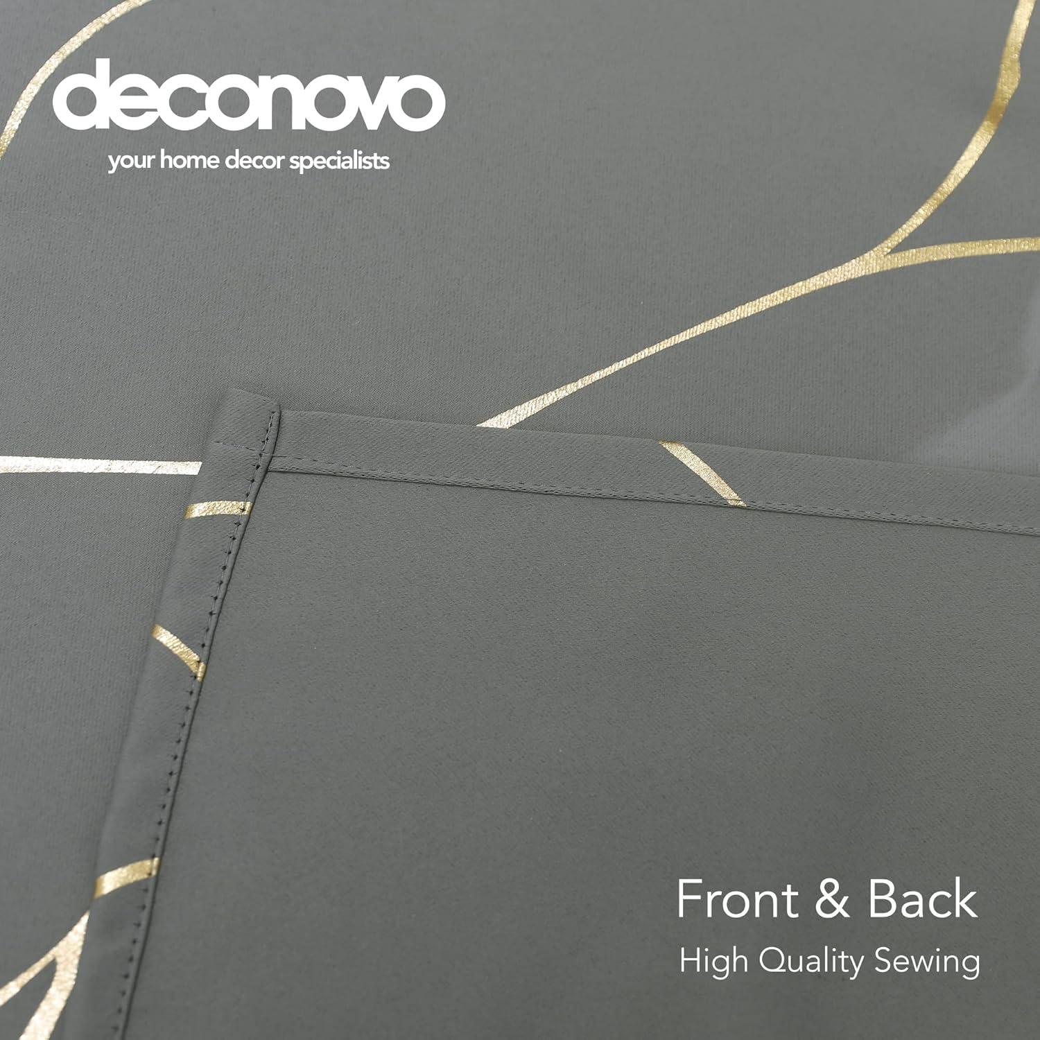 Deconovo Verdunkelungsvorhänge Blickdicht Ösen Thermovorhang 138x117 Hellgrau