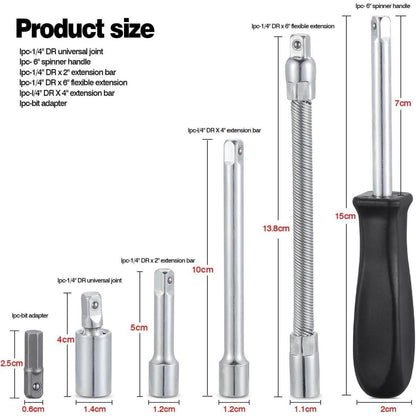46-teiliger Steckschlüsselsatz 1/4 Zoll Drive Quick-Release Ratsche Auto Fahrrad