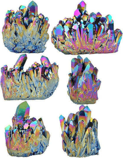 Natürlicher Titan Beschichteter Bergkristall Quarz Cluster Figur