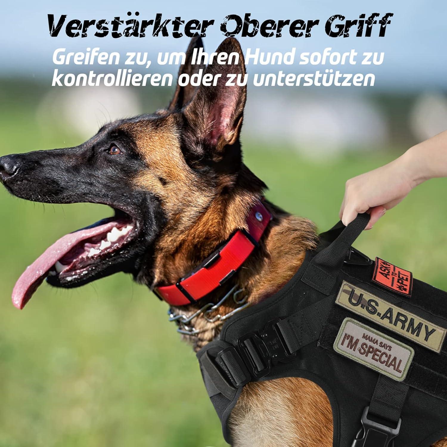 Hundegeschirr Grosse Hunde No Pull MOLLE Atmungsaktiv Schwarz L