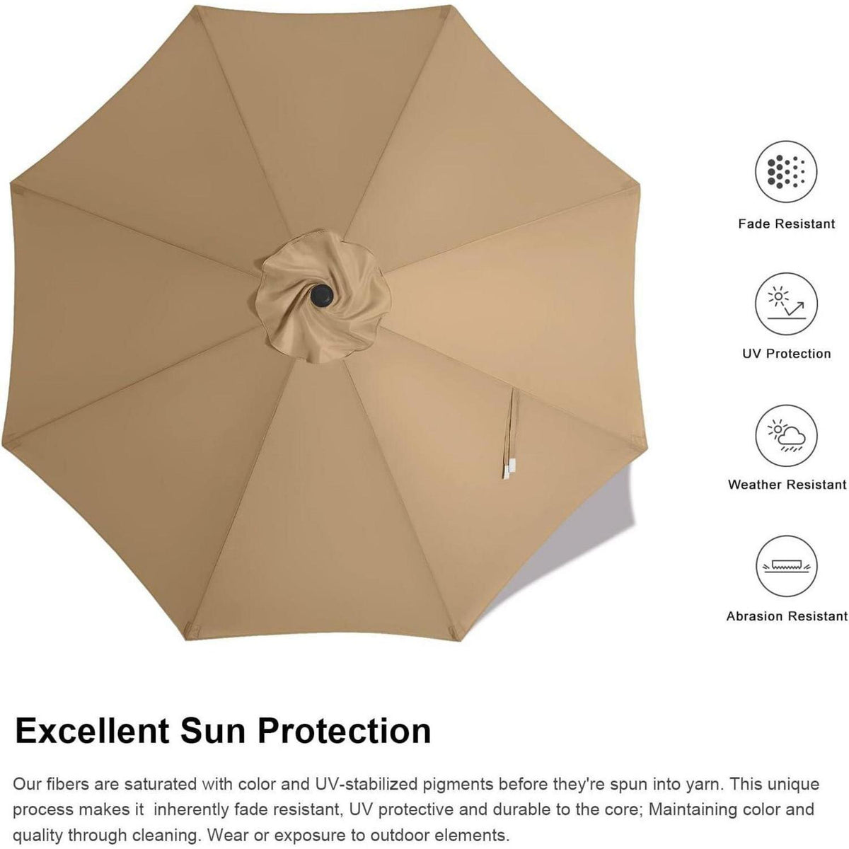 270cm Sonnenschirm Königsblau mit Kurbel und Neigungsfunktion
