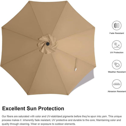 270cm Sonnenschirm Königsblau mit Kurbel und Neigungsfunktion