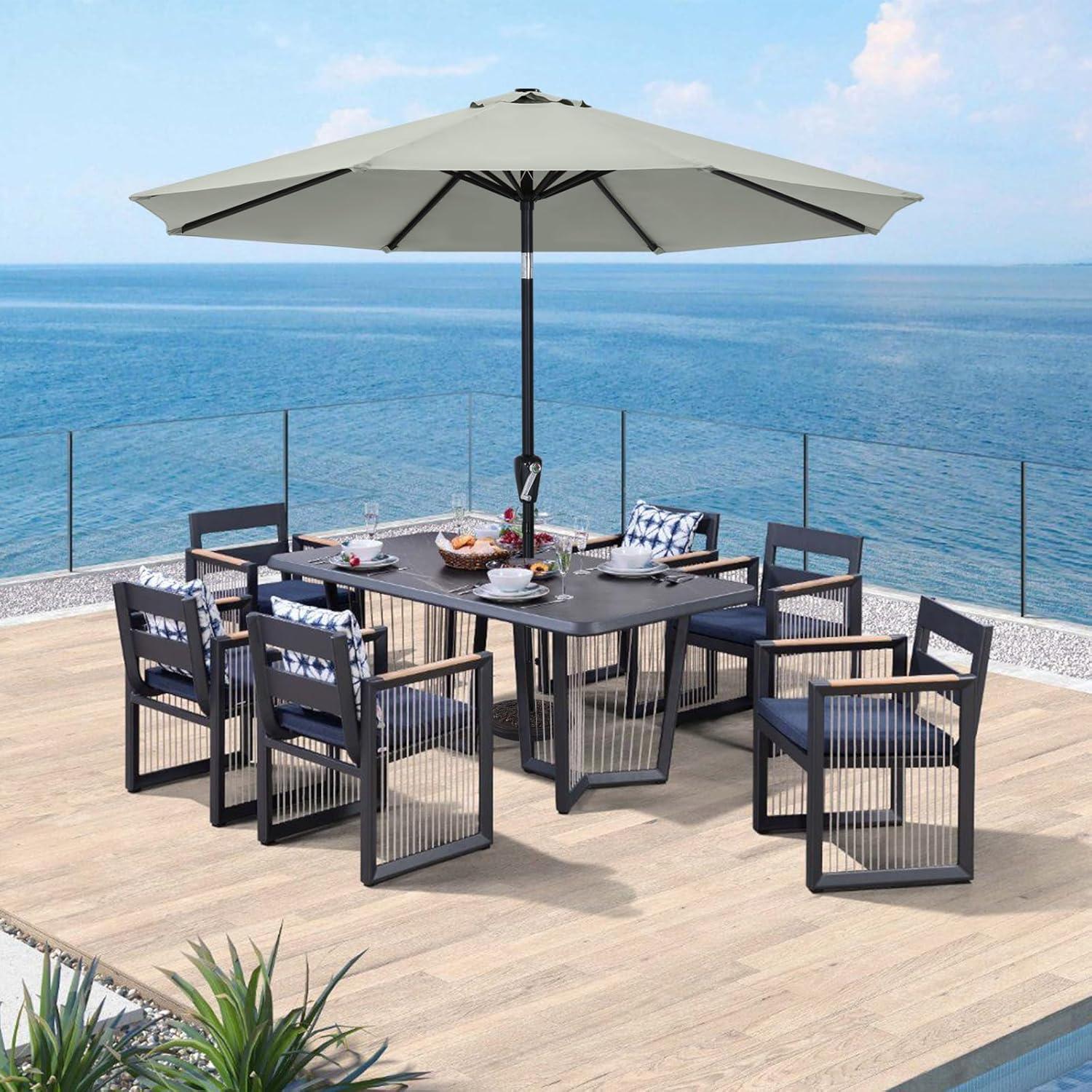 270 cm Sonnenschirm UPF 50+ wasser- winddicht stabil für Terrasse