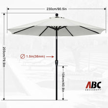 ABCCANOPY Sonnenschirm 230cm UPF 50+ wasserdicht Hellbeige