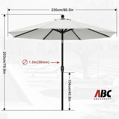 ABCCANOPY Sonnenschirm 230cm UPF 50+ wasserdicht Hellbeige