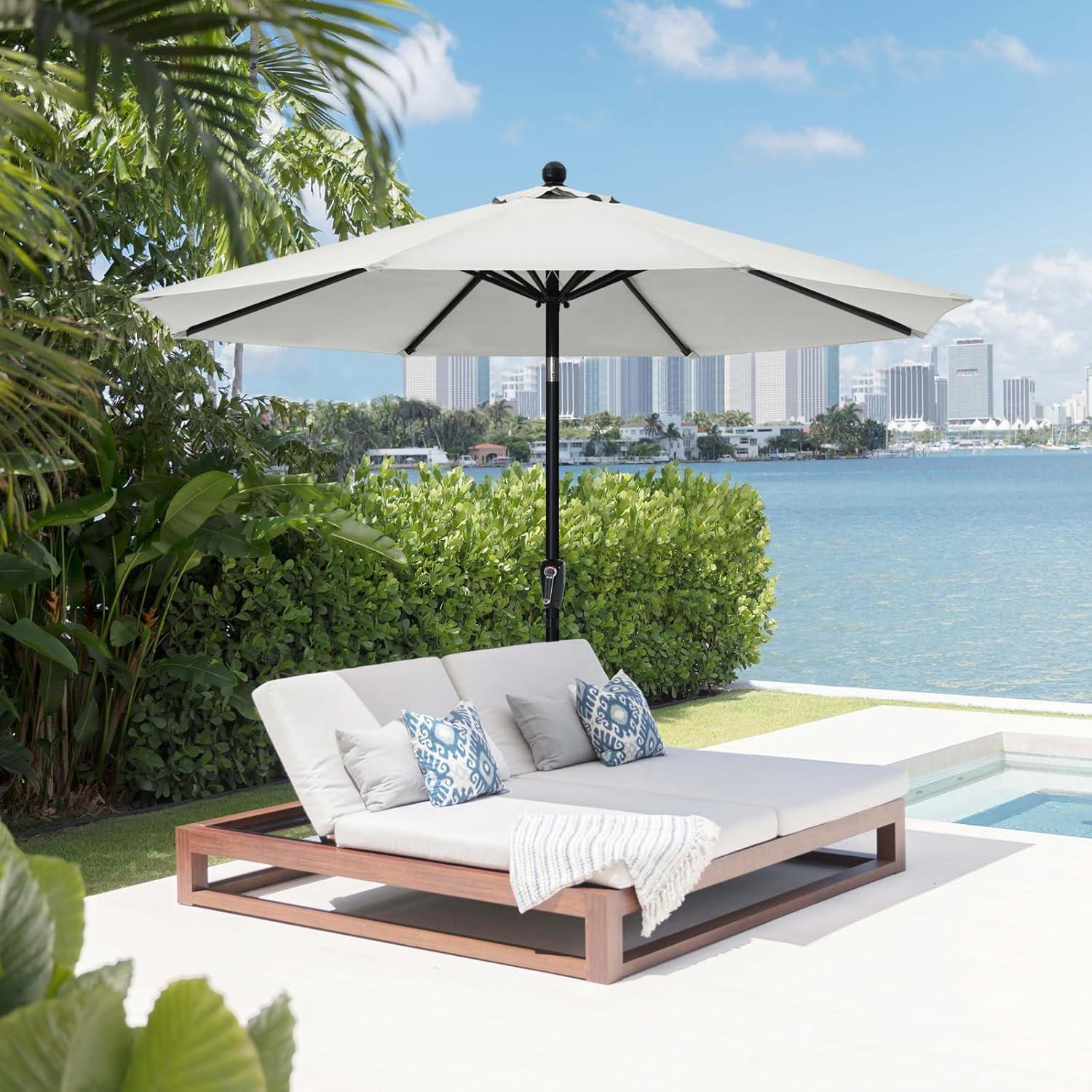 Sonnenschirm 230 cm Strandschirm UPF 50+ wasser- und winddicht Hellbeige