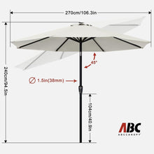 ABCCANOPY Sonnenschirm 270 cm - Beidseitig knickbar, UPF