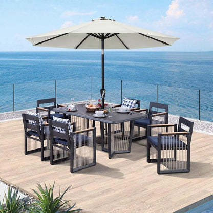 Sonnenschirm 270 cm UPF 50+ wasser- und winddicht für Terrasse Balkon