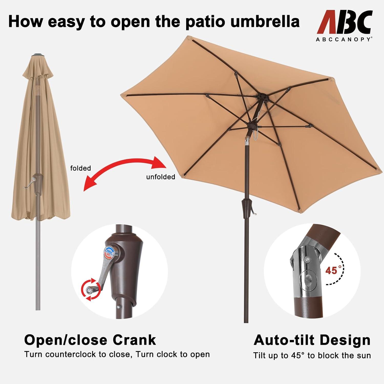 ABCCANOPY Sonnenschirm 230cm UPF 50+ knickbar wasser- und winddicht Terrasse