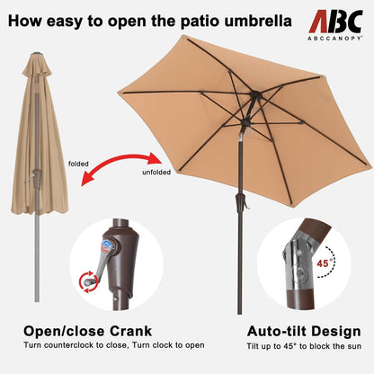 ABCCANOPY Sonnenschirm 230cm UPF 50+ knickbar wasser- und winddicht Terrasse
