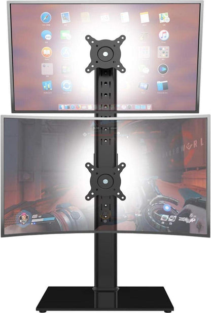 Dual Monitor Ständer vertikal stapelbar ergonomisch + höhenverstellbar