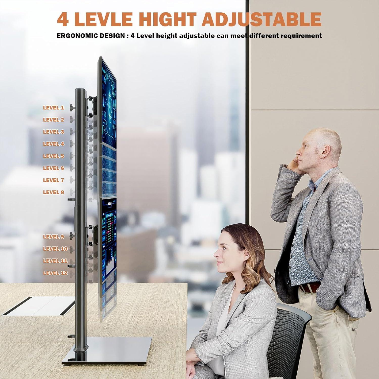 Dual Monitor Ständer vertikal stapelbar ergonomisch + höhenverstellbar