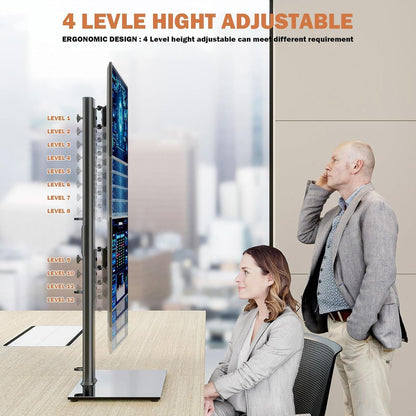 Dual Monitor Ständer vertikal stapelbar ergonomisch + höhenverstellbar
