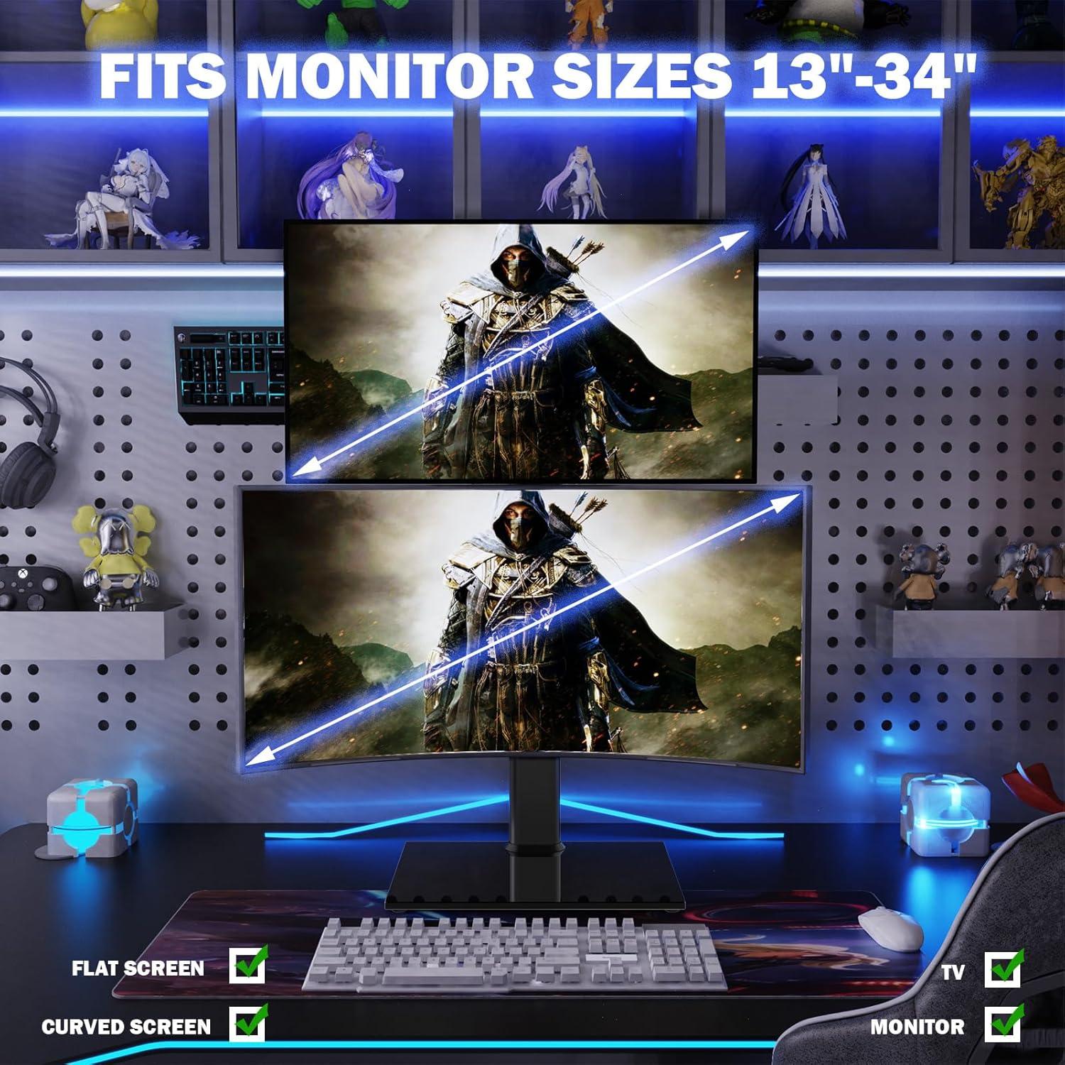 Dual Monitor Ständer für Zwei 13-34 Zoll Bildschirme Schwarz