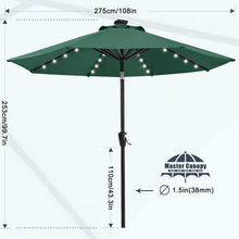 Sonnenschirm 270 cm mit Solar-LED, Gartenschirm
