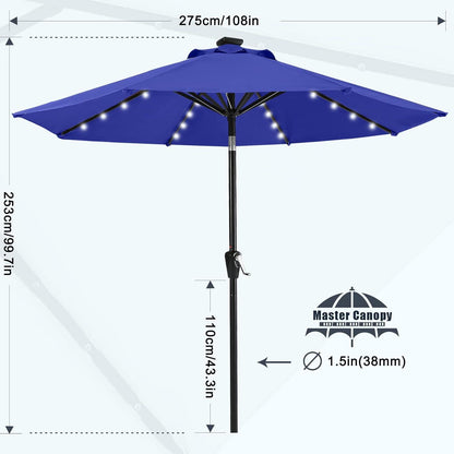 270 cm MasterCanopy Solar-LED Sonnenschirm mit 32