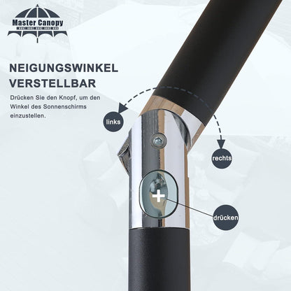 Sonnenschirm 270 cm Solar-LED Gartenschirm Terrassenschirm 8 Rippen