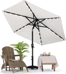 Sonnenschirm mit Solar-LED 230 cm Terrassenschirm Beige