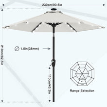 Sonnenschirm mit Solar-LED 230 cm wasserfest und