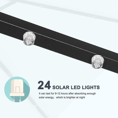 Sonnenschirm mit Solar-LED 230 cm Terrassenschirm Beige