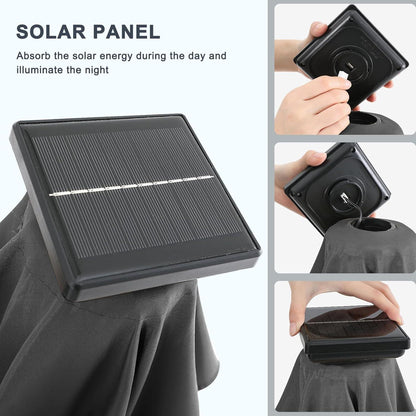 230 cm Sonnenschirm mit Solar-LED, Gartenschirm Terrassenschirm