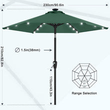 MasterCanopy 230 cm Sonnenschirm mit Solar-LED Dunkelgrün