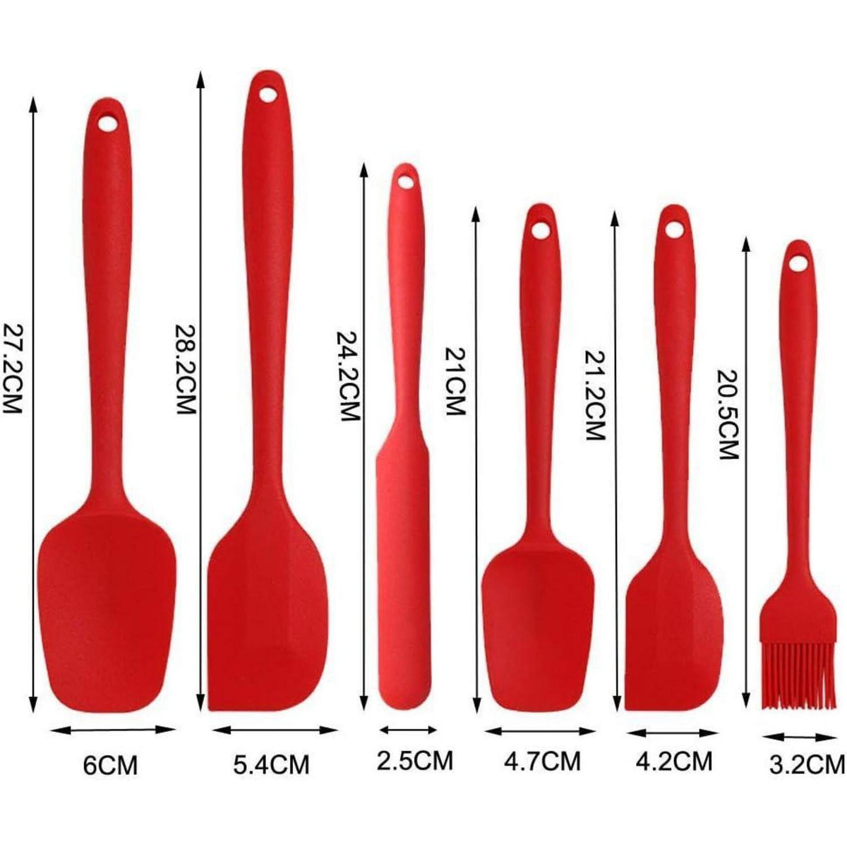 Silikon Spatel Set 6-teilig - Rot, Antihaft & Hitzebeständig