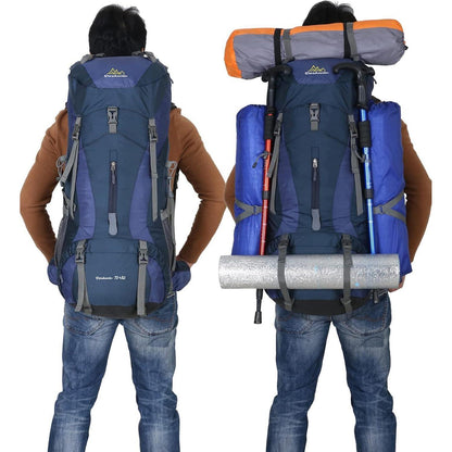 70L Campingrucksack Trekking Wanderrucksack mit Regenschutz