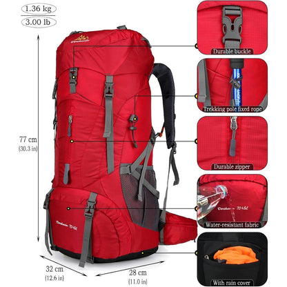 Doshwin 70L Rucksack Camping Trekking Wasserfest Leicht
