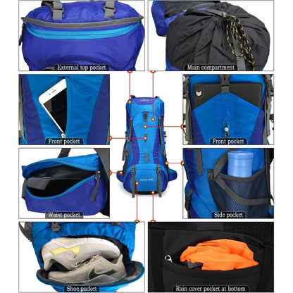 Doshwin 70L Campingrucksack Trekkingrucksack Wanderrucksack