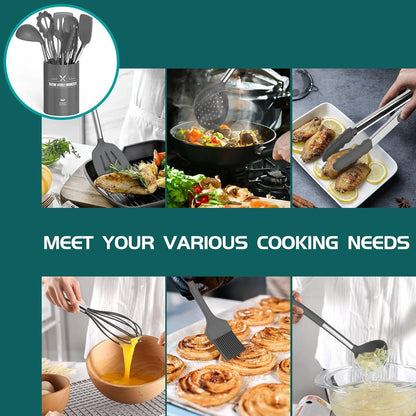 15-teiliges Silikon Küchenutensilien-Set hitzebeständig