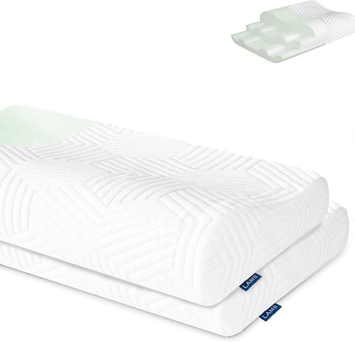 Memory Foam Nackenstützkissen Höhenverstellbar Abnehmbarer Bezug Blau