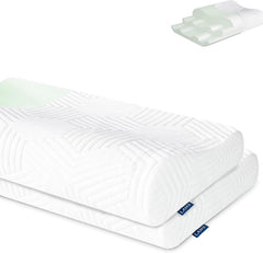 Memory Foam Nackenstützkissen Höhenverstellbar Abnehmbarer Bezug Blau
