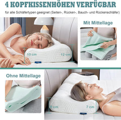 Höhenverstellbares Memory Foam Nackenstützkissen für