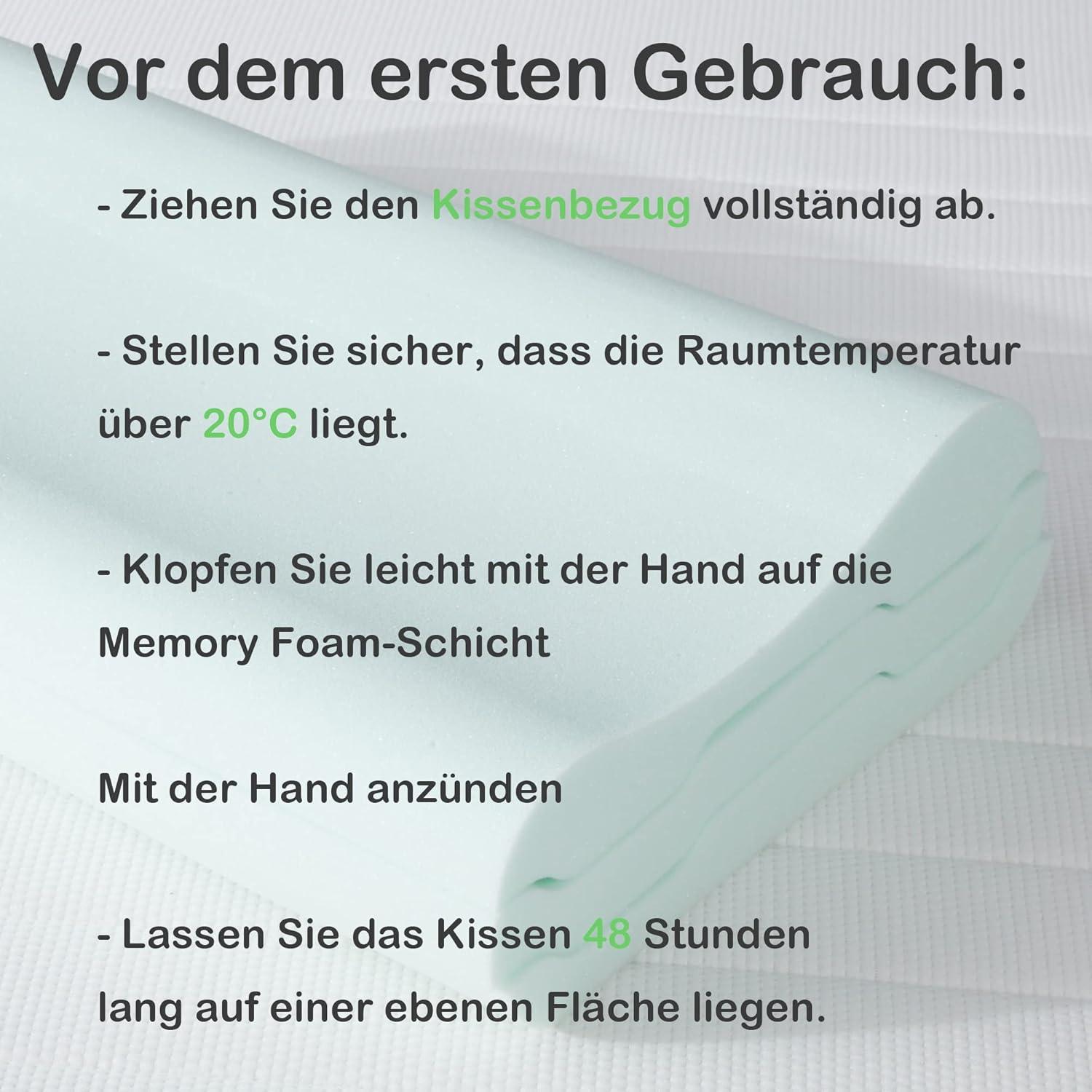 Höhenverstellbares Memory Foam Nackenstützkissen 50D Dichte - 2er Pack