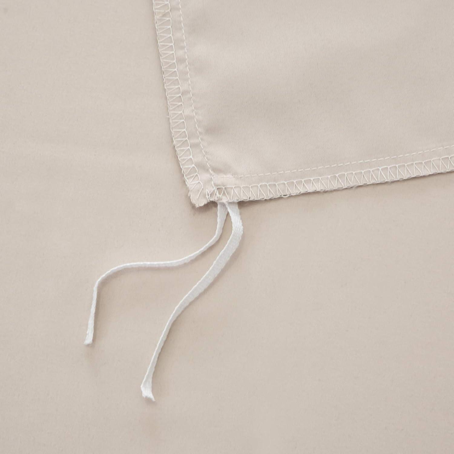 Bettwäsche 155x220cm Mikrofaser Beige 110g/m² mit Reißverschluss