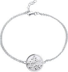 Heiliger Christophorus 925 Sterling Silber Armband Antik Religiöser