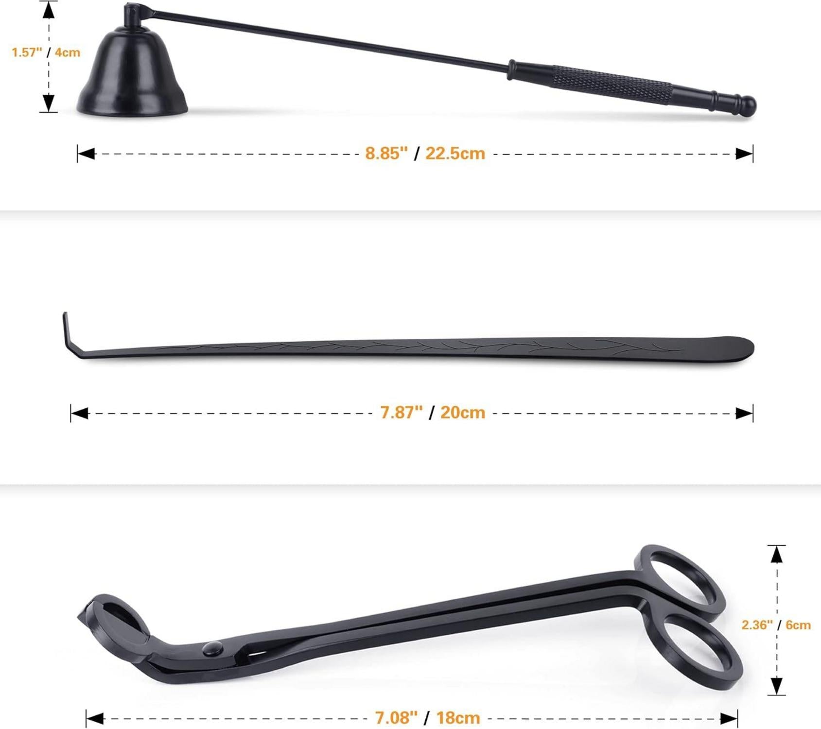 YURROAD Schwarzes Kerzenlöscher 3-in-1 Set