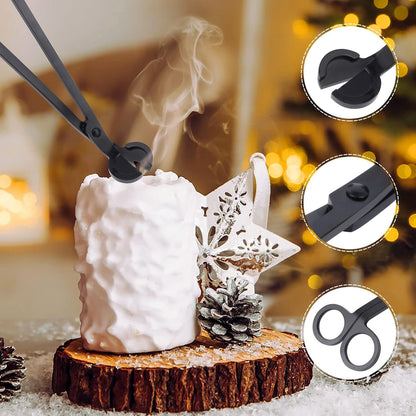 Kerzenlöscher Set Schwarz 3-in-1 - Dochtschere Dipper Schere - Kerzenauslöscher