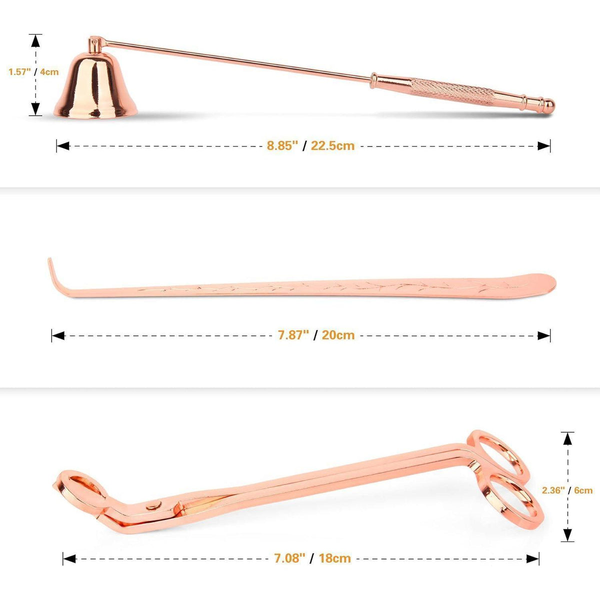 Kerzenzubehör Set 3-in-1 Rosé Gold